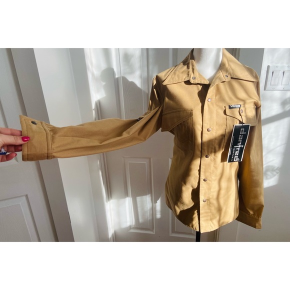 70s NWT DEADSTOCK Vivons Beige Front Snap Cargo Shirt Jacket - Picture 3 of 7